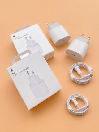 Pack 2 Cargador Apple  20W y cables ligthning