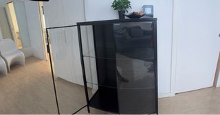 Armario Vitrina Cristal Metal Negro