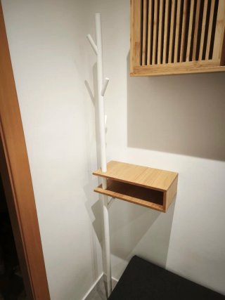Conjunto recibidor 4 piezas madera y tela