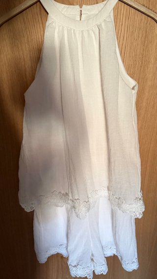 Peto niña blanco con encaje