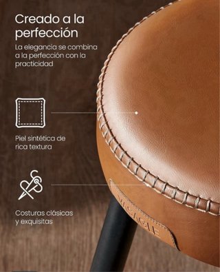 Taburetes altos cuero y metal