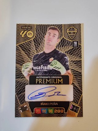 Carta Panini Iñaki Peña Autógrafo Premium