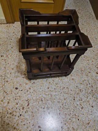 Mesita auxiliar cristal y madera