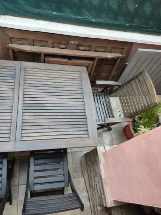 Mesa extensible y 4 Sillas  Exterior Madera d Teka