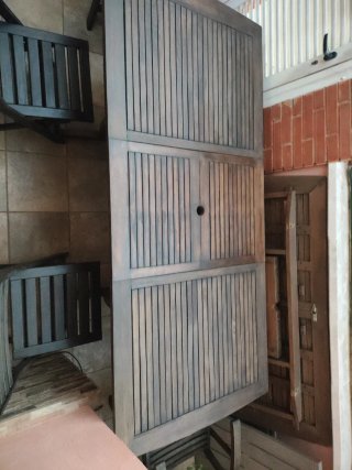 Mesa extensible y 4 Sillas  Exterior Madera d Teka
