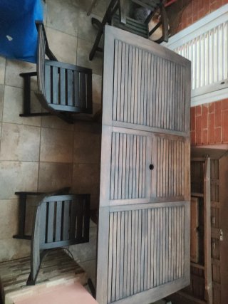 Mesa extensible y 4 Sillas  Exterior Madera d Teka