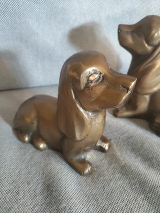 Perro Teckel Bronce Antiguo - Made in Korea 70s