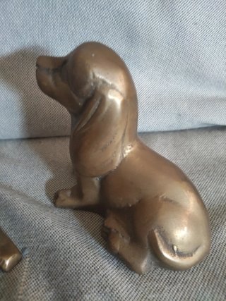 Perro Teckel Bronce Antiguo - Made in Korea 70s