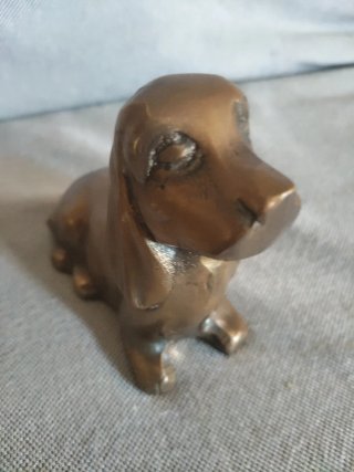 Perro Teckel Bronce Antiguo - Made in Korea 70s