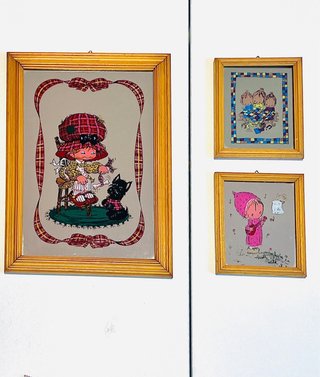 Trittico quadri specchio anni 70