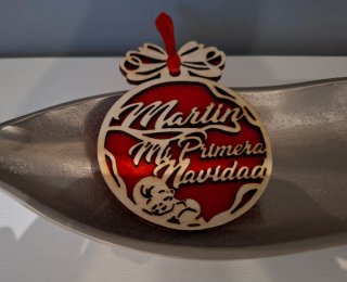 Bola Navidad Madera Bebé Martin