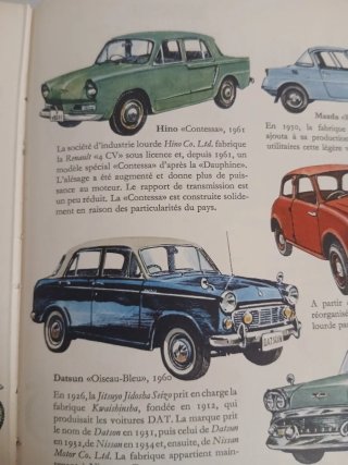 Libro antiguo "Les automobiles" decada 1960