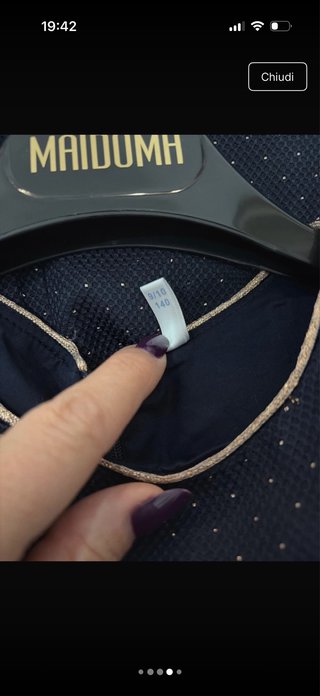 Vestito bambina blu con dettagli oro