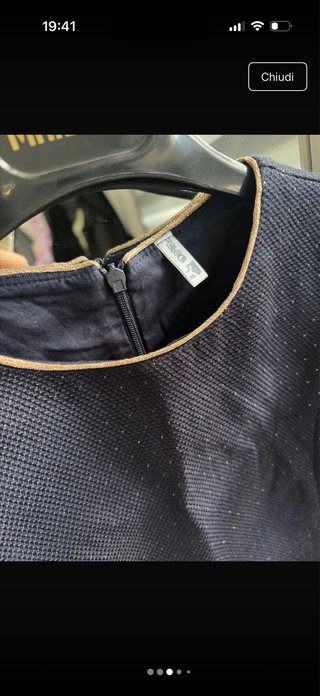 Vestito bambina blu con dettagli oro