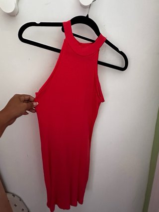 Vestido Pull&Bear naranja/rojo talla L