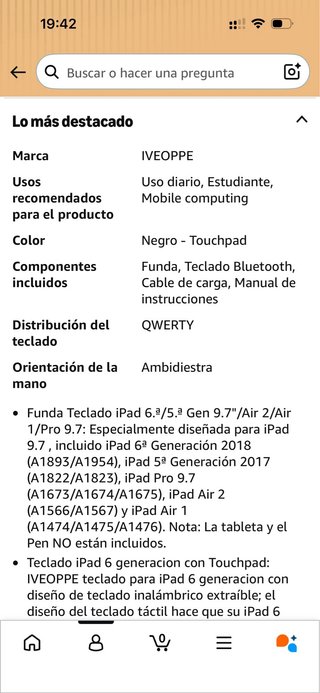 Funda con teclado para iPad
