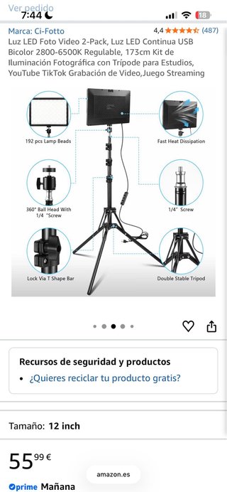 2 Focos LED Fotografía + Trípode