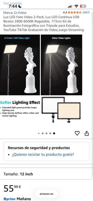 2 Focos LED Fotografía + Trípode