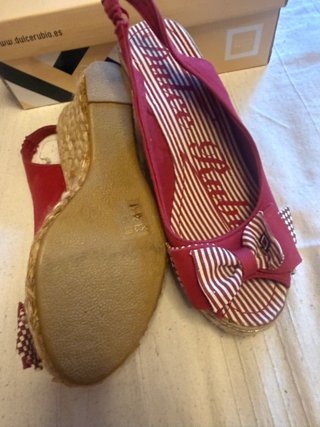 Sandalias cuña rojas talla 38