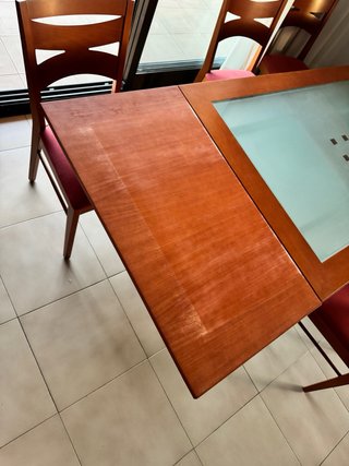Mesa Comedor Extensible y 6 Sillas Madera