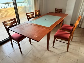 Mesa Comedor Extensible y 6 Sillas Madera