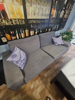 Sofá 3 plazas Ikea gris tela