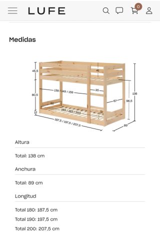 Litera Montessori Lufe Madera Natural