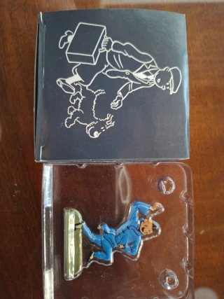 Figura plana plomo Tintín Traje Chino/El Loto Azul