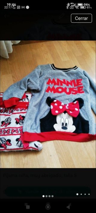 Pijama Minnie Mouse niña talla S