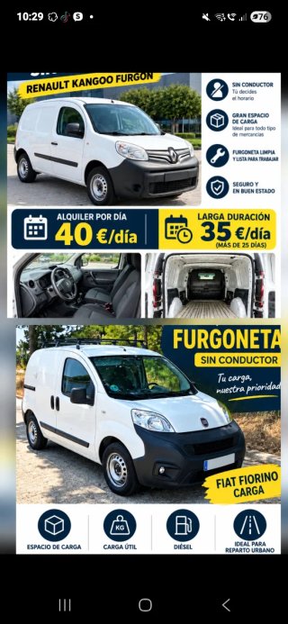 ALQUILER DE FURGONETA SIN CONDUCTOR