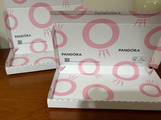 DOS CAJAS PANDORA  PEQUEÑAS  EMBALAJE, 22,5x12x2,3
