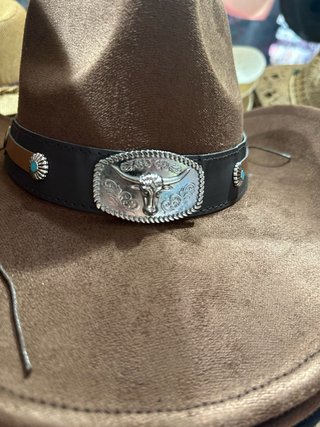 Sombrero Cowboy Marrón con Hebilla de Toro