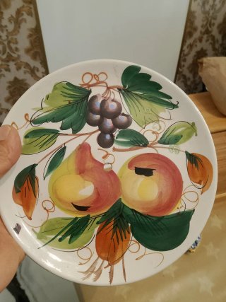 Juego 2 Platos Cerámica Frutas con agujeros