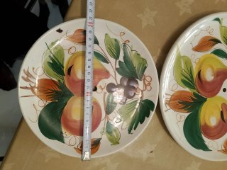 Juego 2 Platos Cerámica Frutas con agujeros