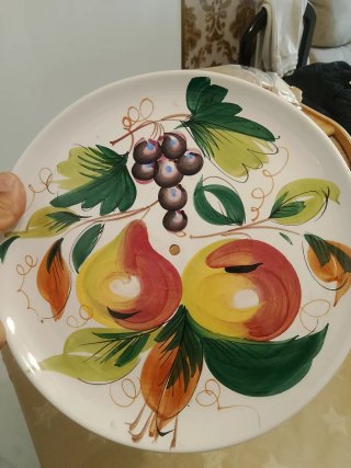 Juego 2 Platos Cerámica Frutas con agujeros