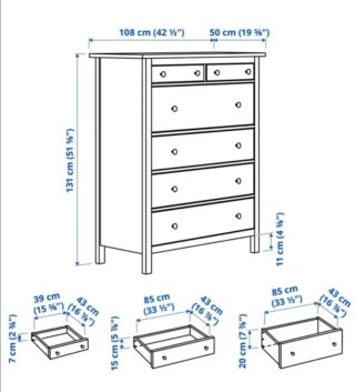 Cómoda 6 cajones Ikea Hemnes