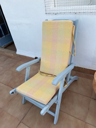 2 Tumbonas de Madera Plegables azules claritas