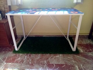 Mesa escritorio de cristal - Diseño Vinilos Retro