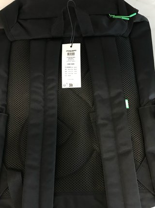 Zaino Jack & Jones nero con fibbie verdi