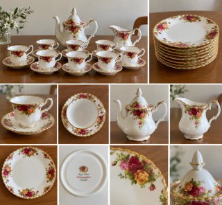 Juego de té Royal Albert porcelana, Country Roses