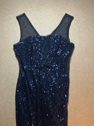 Vestido lentejuelas azul/dorado Talla S