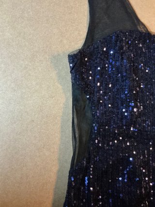 Vestido lentejuelas azul/dorado Talla S