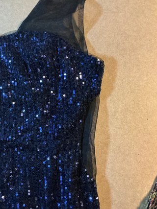 Vestido lentejuelas azul/dorado Talla S