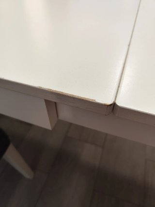 Mesa extensible de comedor blanca