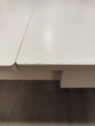 Mesa extensible de comedor blanca