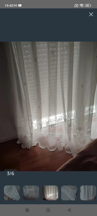 Cortina Vintage de encaje filigrana