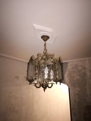 2 Lámparas de techo de bronce estilo farol