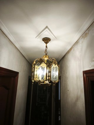 2 Lámparas de techo de bronce estilo farol