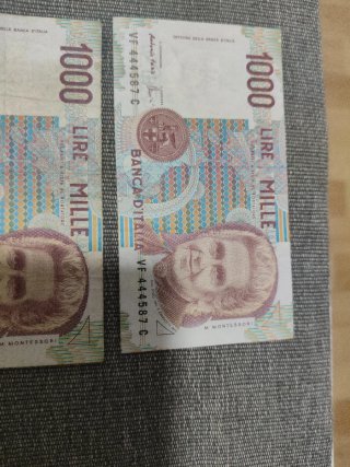 Lote 3 Billetes Liras Italianas 1000
