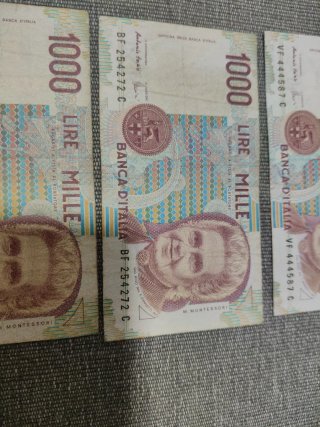 Lote 3 Billetes Liras Italianas 1000